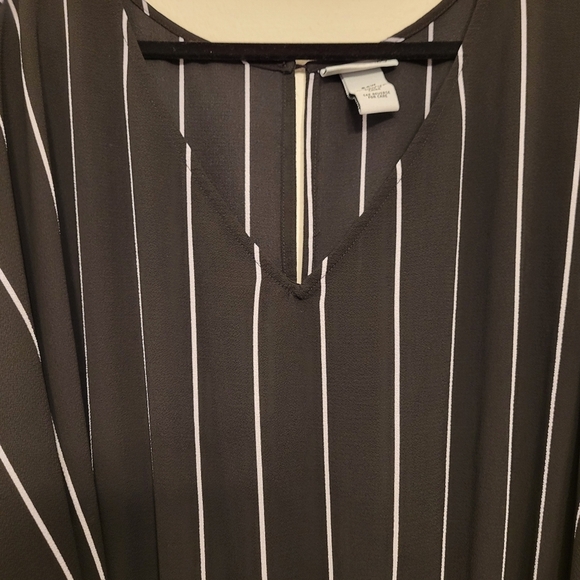 Women’s  Catherine’s Black White Stripe Wide Leg Belted Jumpsuit Size 34W - Picture 7 of 14